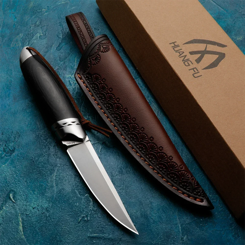 HUANGFU M390 powder steel outdoor knife, used for hunting, hiking, and adventure wilderness survival, the best gift for men