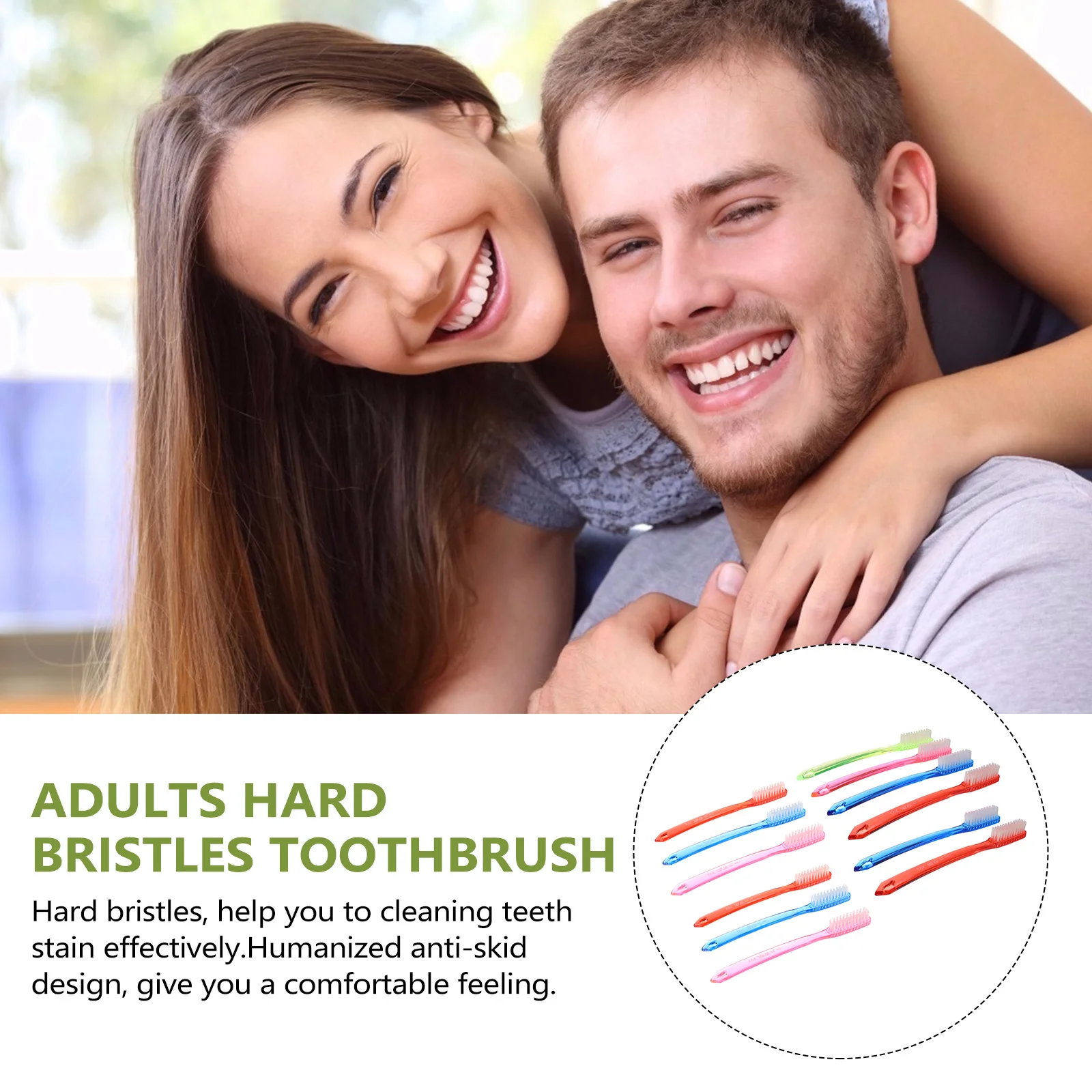 

12Pcs Hard Bristles Toothbrush for Adults Manual Teeth Stain Cleaning Premium Safe Material Daily Travel Use Adult Toothbrush