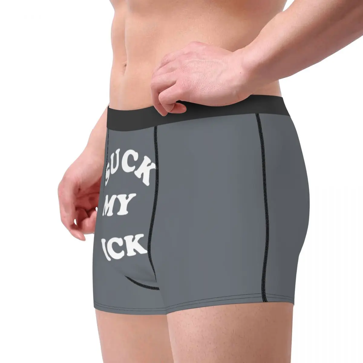 Custom Inspired Suck My Dick Underwear Male Print Boxer Briefs Shorts Panties Breathable Underpants