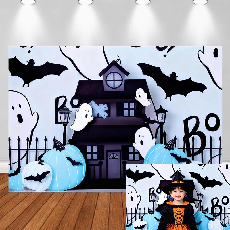 LS Pink Haunted Ghosts Backdrops Halloween Child Baby Photo Props Adult Kids Decors Trick or Treat Photography Studio Background