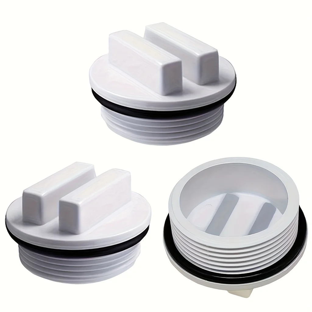 2pcs Threaded Pool Return Lines Plug 1.5inch Filter Drain Cap Plug With O-ring Pool Skimmer Plug Winterizing Tool