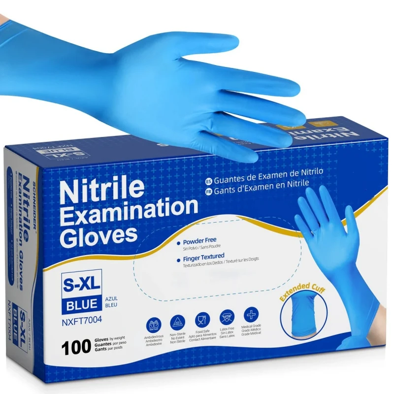 20-50-100PCS Blue Nitrile Disposable Gloves Latex Free Safety Work Gloves for Cleaning Kitchen Mechanic Auto Protective Glove
