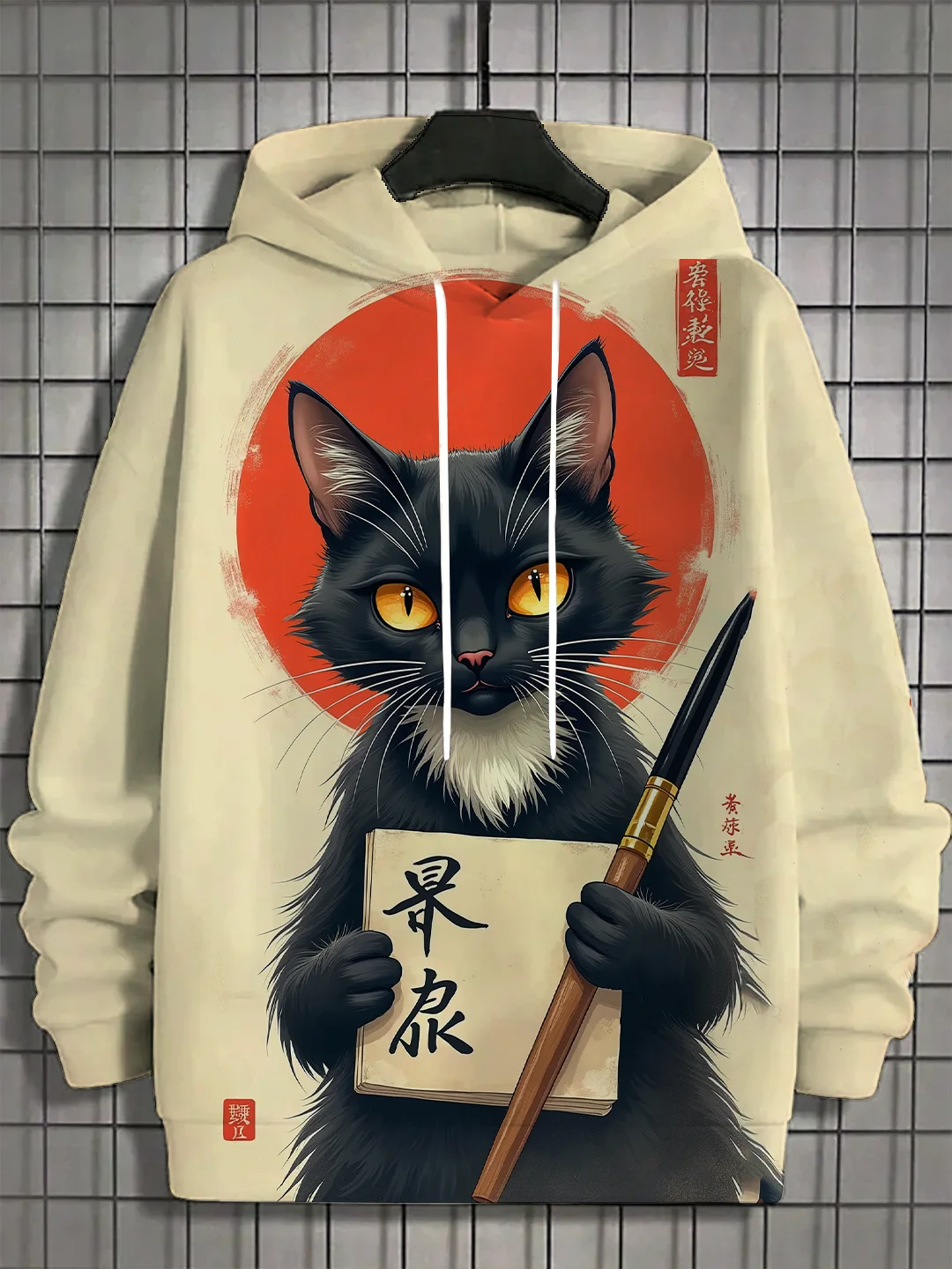 2024 Autumn and Winter New Men's 3D Full Body Print Japanese Kitten Hoodie Unisex Casual Fashion Men's Hoodie Street Men's Tops