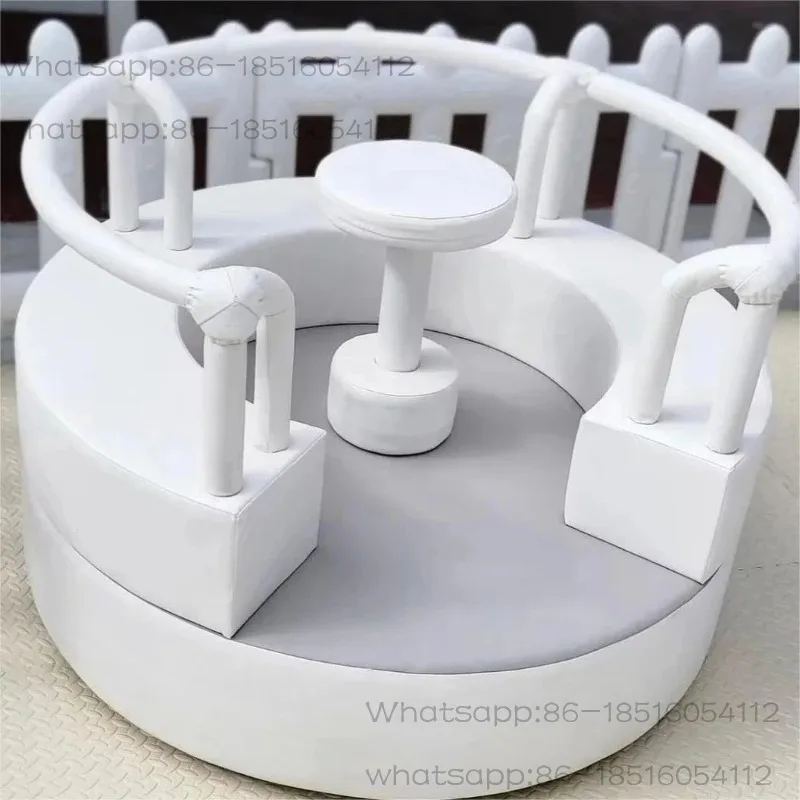 Children's soft play equipment Backyard carousel with bounce house Indoor carousel soft play