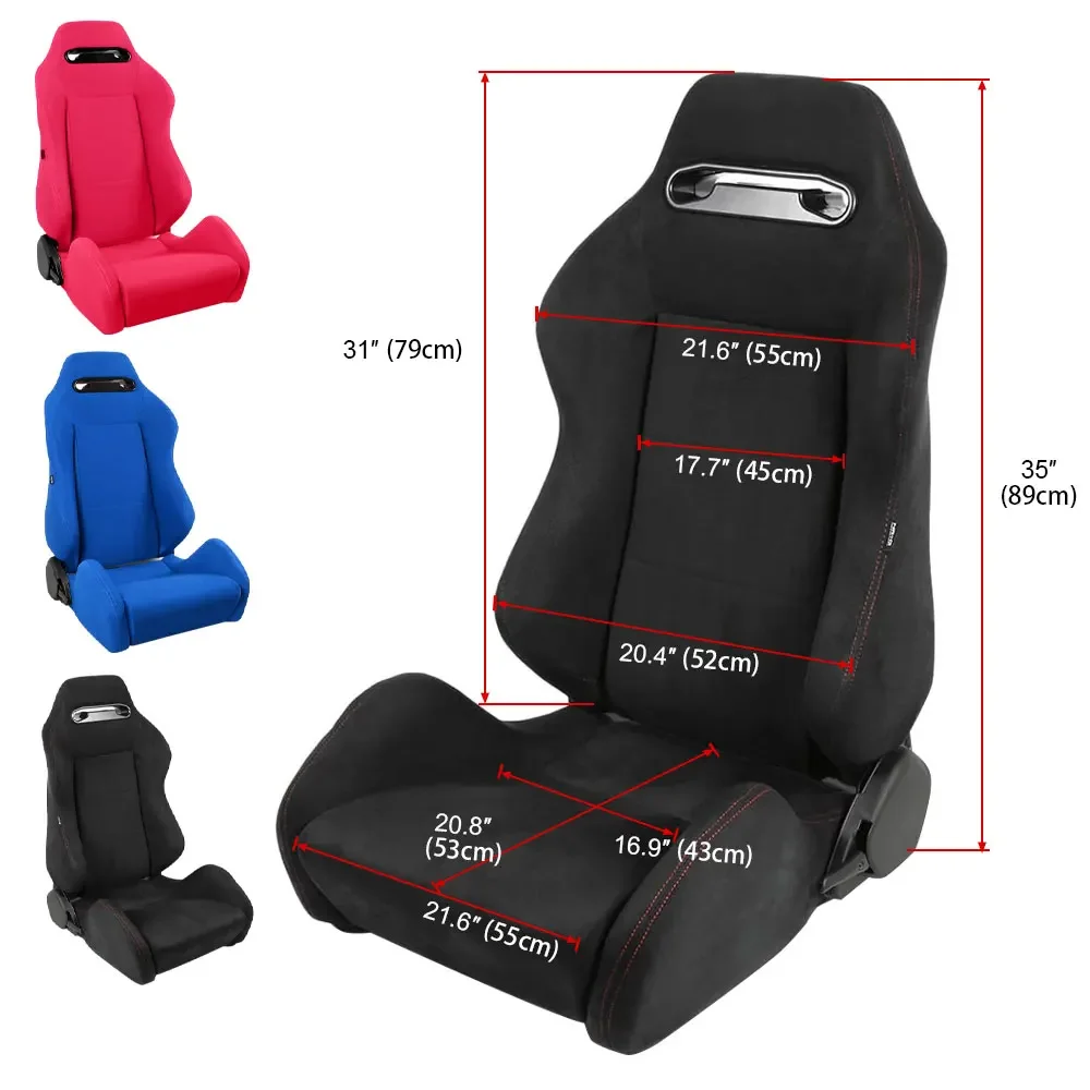 Universal Sport Racing Bucket Seat 1Pcs Adjustable Full Set Front Split Rear Bench Cover Simulator Gaming Seat