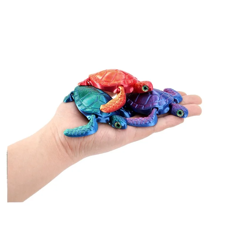 3D Printing Sea Turtle Figures Multi-joint Movable Simulation Eyes for Home Accessories Kids Gift Living Room Desk Decoration