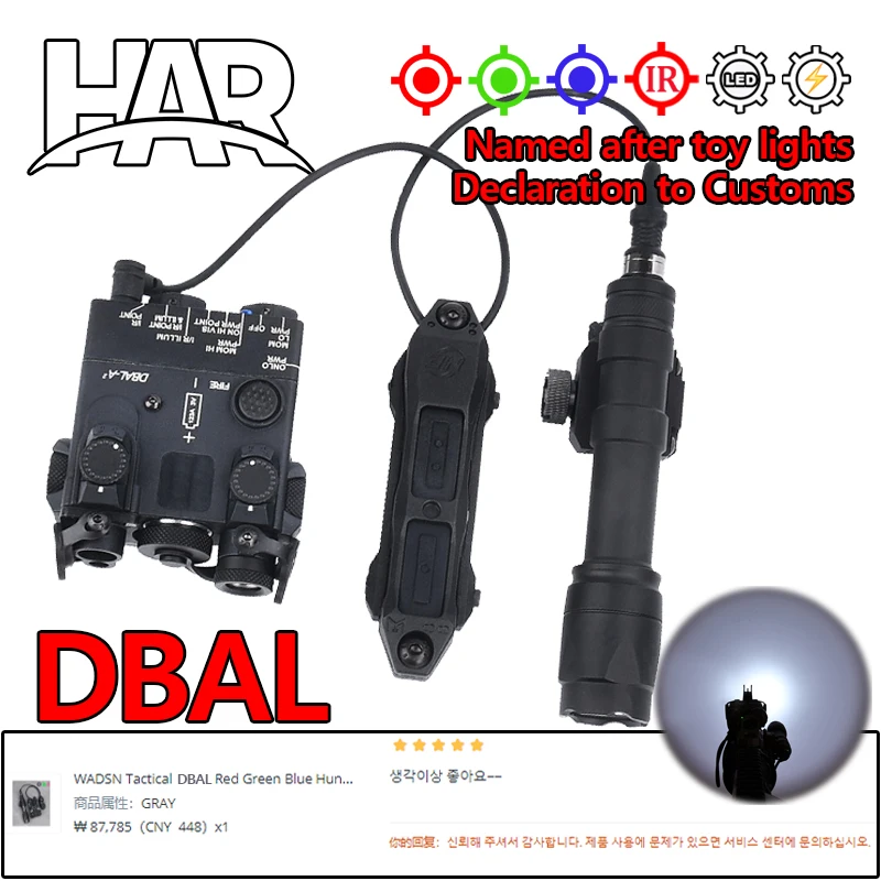 DBAL M300A M600C Flashlight M300 M600 DBAL A2 Dual Control Switch Fit 20MM Rail