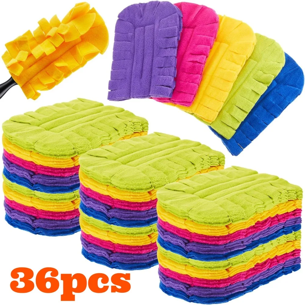 

36 многоразовых сменных щеток для уборки пыли (без ручки), используются для чистки вентиляторов, деревянных полов, окон, кухонных полов.