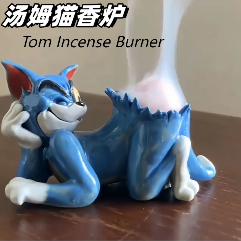 Quemador de incienso de Tom de dibujos animados, figuras de Anime, diseño de explosión de cadera de gato, decoración de escritorio, juguete de adorno de quemador de incienso creativo de película Tom