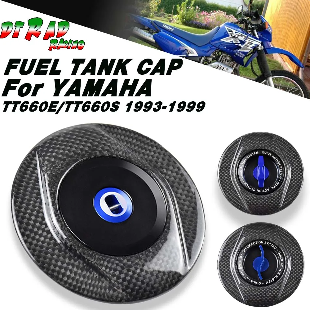 For YAMAHA TT660E/TT660S 1993-1999 Carbon Fiber Quick Tuen Scooter Fuel Tank Cap Motorcycle Key Plug Locking Gasoline Tank Cover