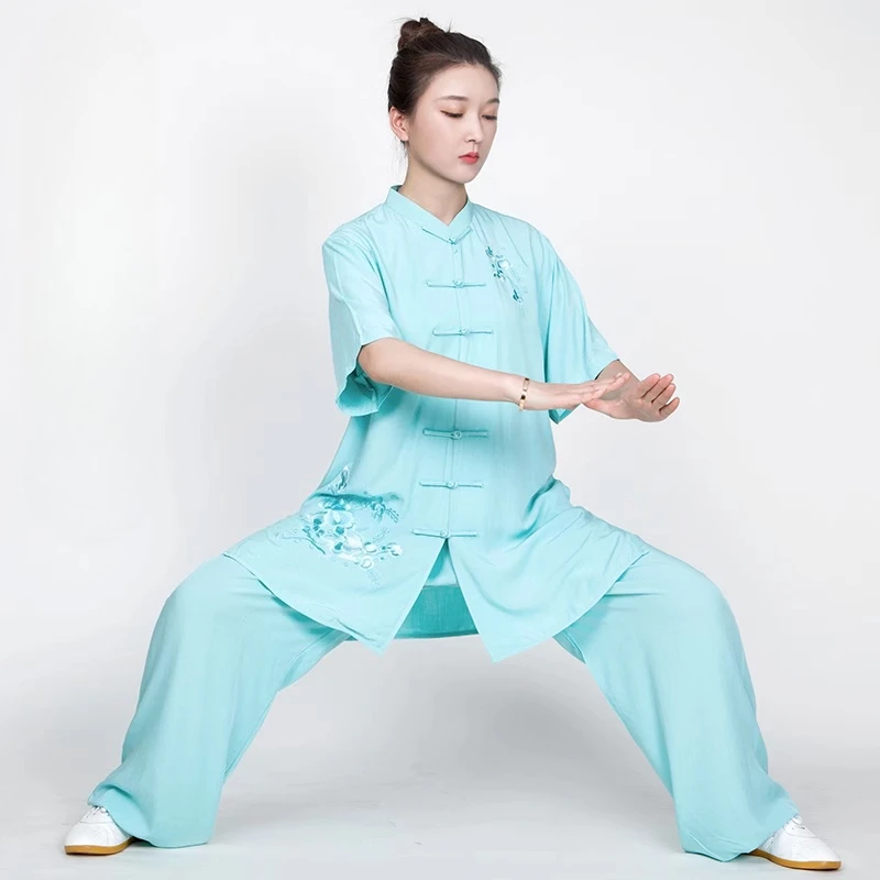 

Cotton Linen Chinese Traditional Taiji Uniform Wushu TaiChi KungFu Clothes Martial Arts Wing Chun Suit Morning Exercise Costumes
