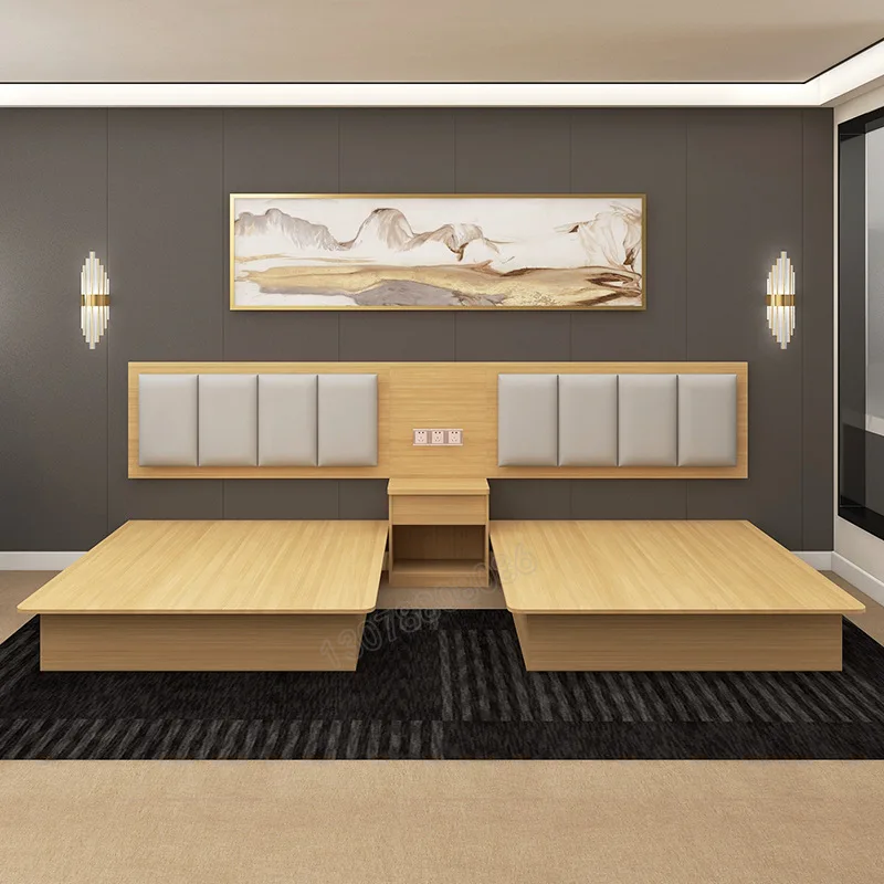 Modern Wood Hotel Bedroom Suite for 5 Star Hotels King Size Custom Components