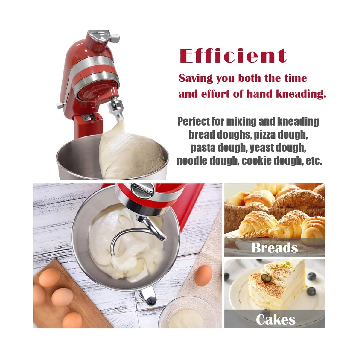 A09G-عجينة حلزونية لخلاط حامل الرأس بسعة 4.5-5 لتر، استبدال العجين للمرفق