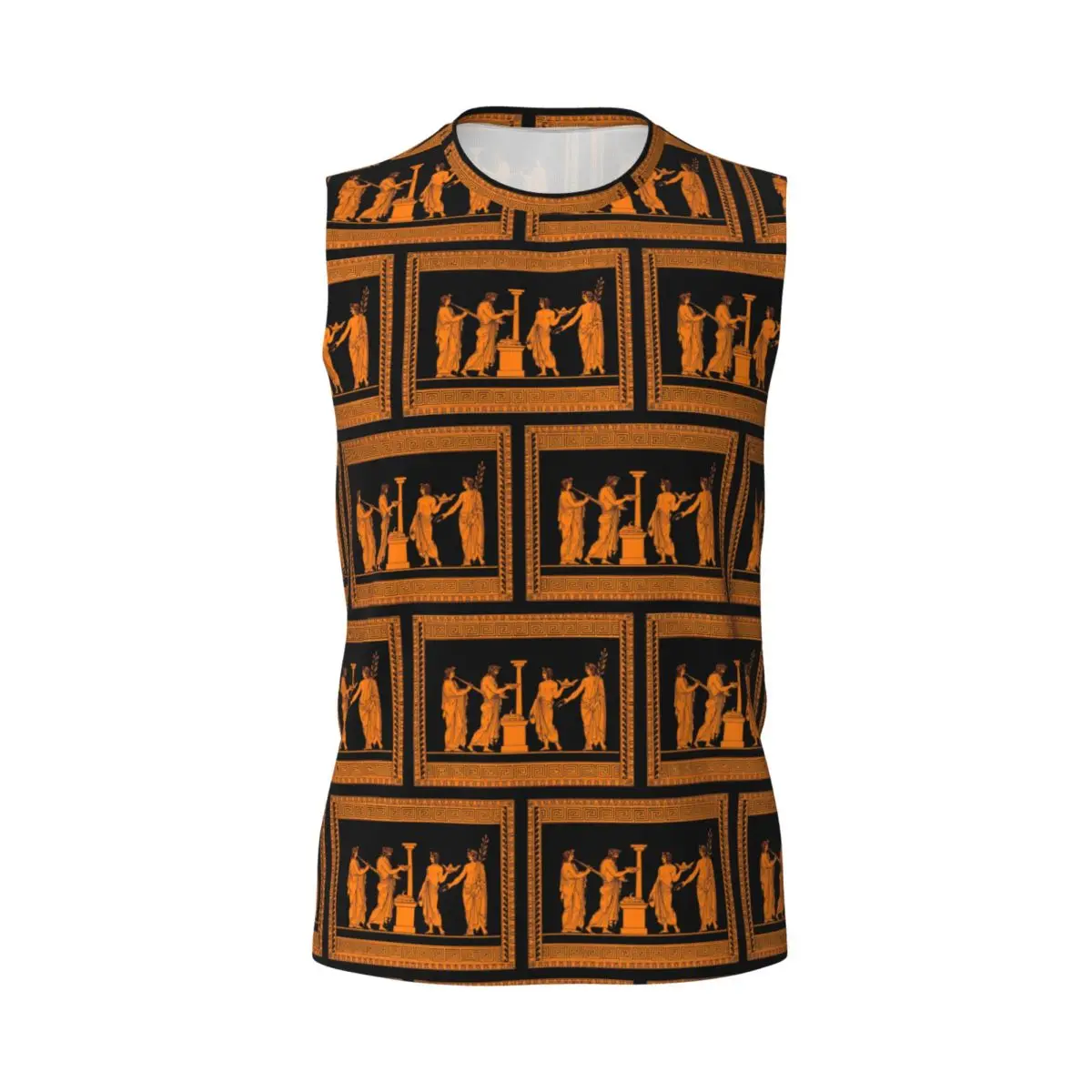 Red Figure Greek Vase Offering Scen Men Printed Sleeveless T-shirt Casual Hip Hop Street Style Beach Holiday Tank Tops