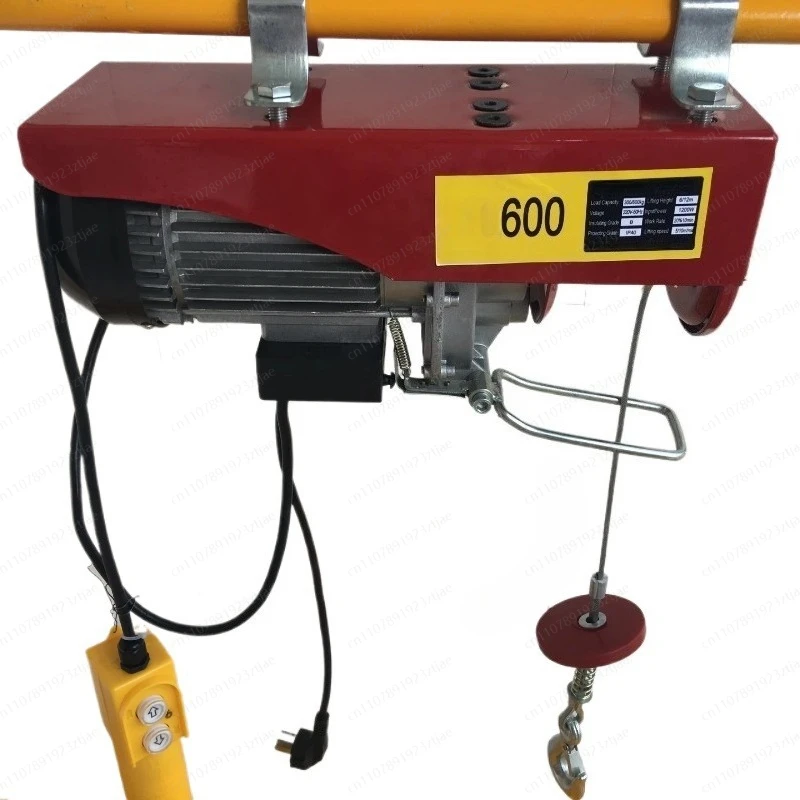 600 Two Drum Dual Cable Electric Hoist-Home Use New Metal Wire Rope Hoist 600kg Load Capacity 12/6m Lifting Height 100m