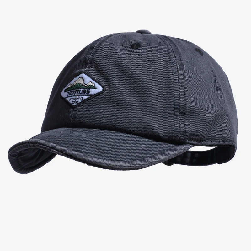 Washed short-brimmed baseball cap Men's summer hat Thin soft top short-brimmed female cap Trendy brand