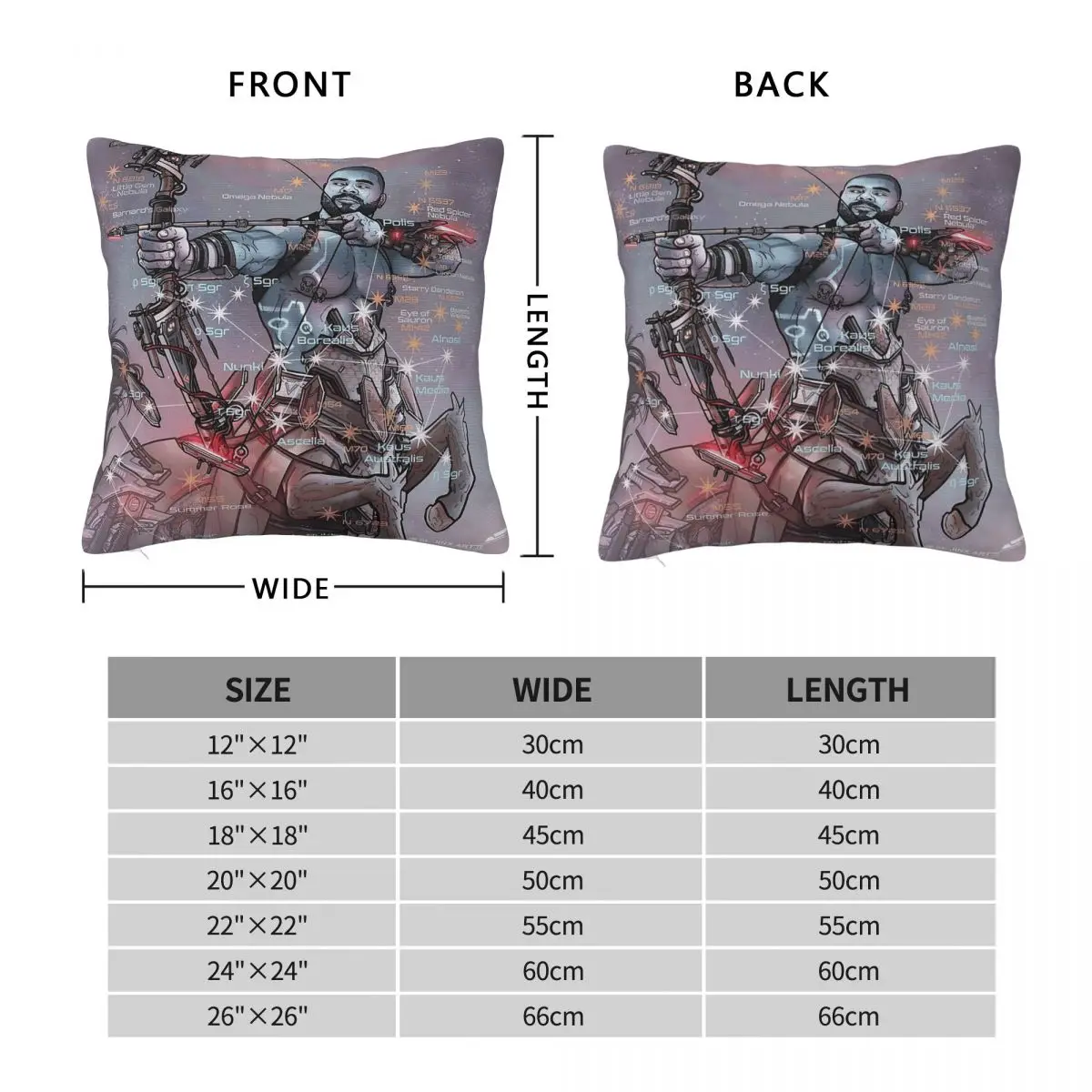 Sagittarius Gay Zodiac Square Pillowcase Polyester Linen Velvet Creative Zip Decorative Pillow Case Home Cushion Case 18