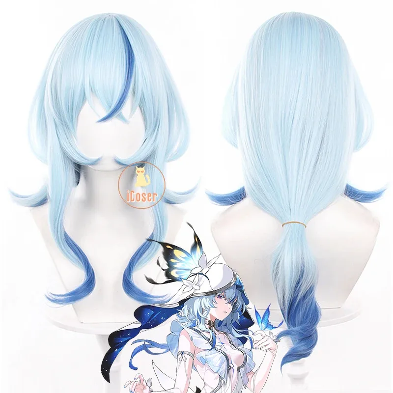 O shorekeeper traje peruca ondas wuthering vestido jogo uniforme véu preto afastados festa de halloween para mulheres acessórios icoser