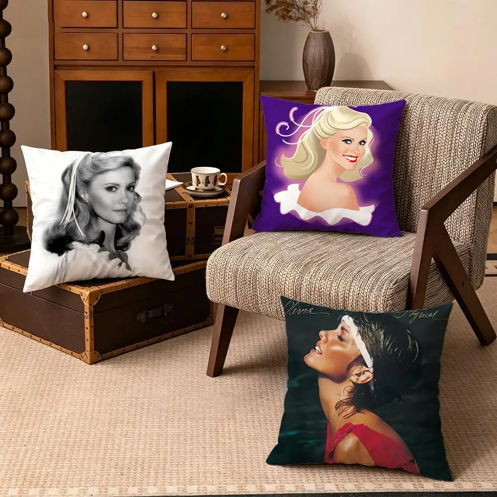 Olivia Newton-John Cushion Cover Soft Velvet Cushion Cover Set 4Pcs 50x50 45x45 Zipper Pillowcase for Home Decor