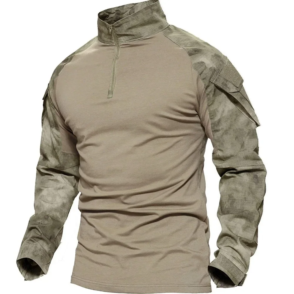 Men Tactical Outdoor Climbing Gear Military Special Combat Shirt Camouflage Long Sleeve Rapid Assault Camp Frog