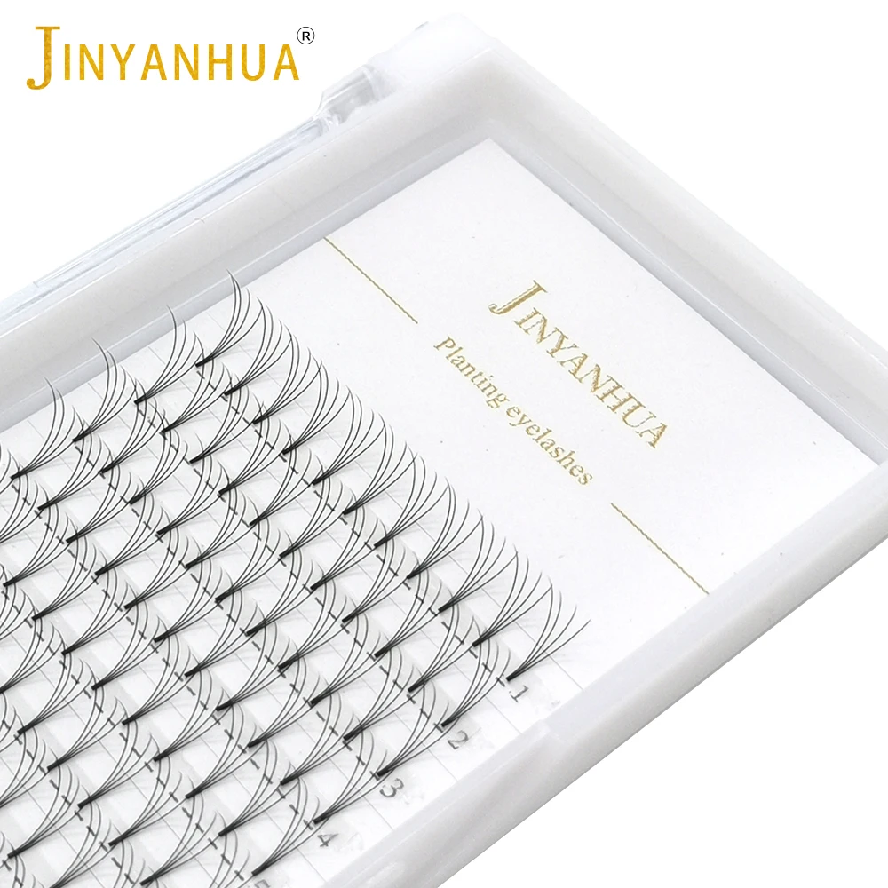 JINYANHUA 4D Premade Fans Lashes 0.07mm Wispy Lashes 5DHandmade 8-15mm Natural False Eyelashes Extension For Beauty Girls Makeup