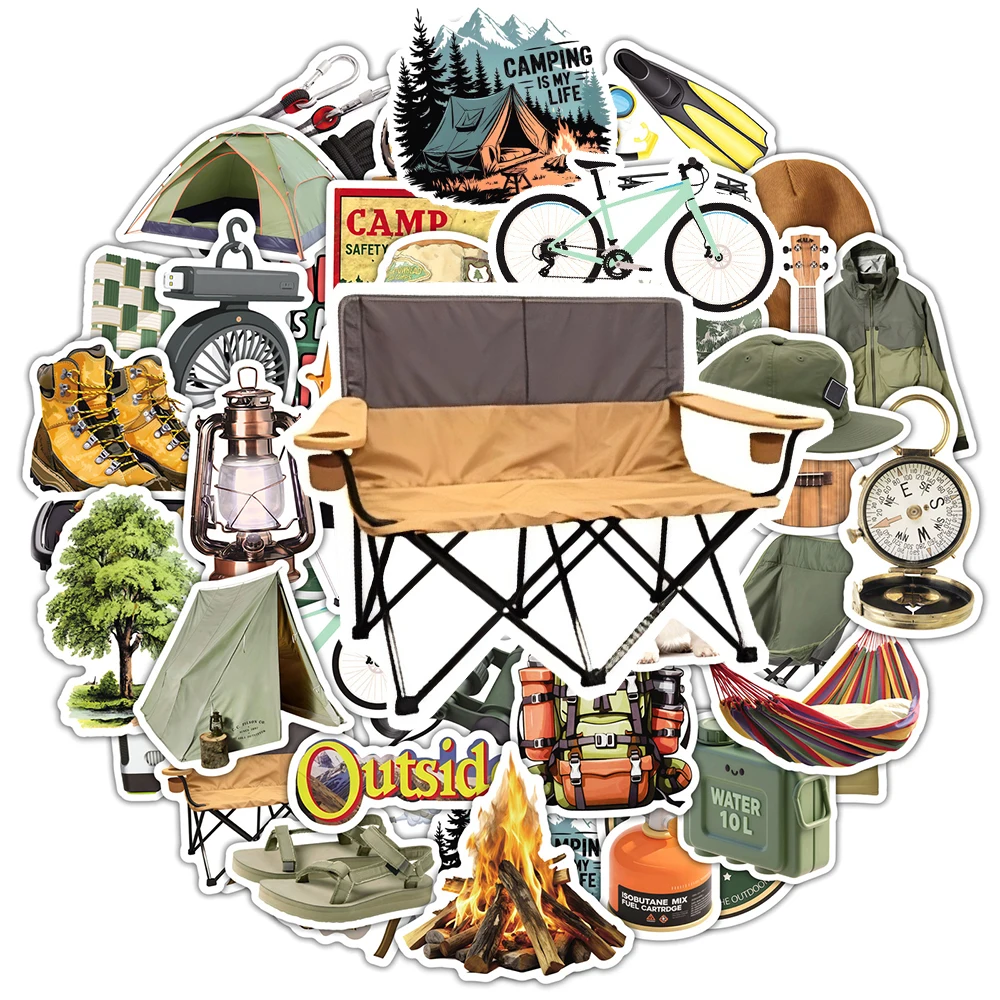

10/30/50pcs Outdoor Camping Cartoon Stickers Forest Hiking Graffiti Decals Waterproof DIY Bike Laptop Motorcycle Cool Sticker