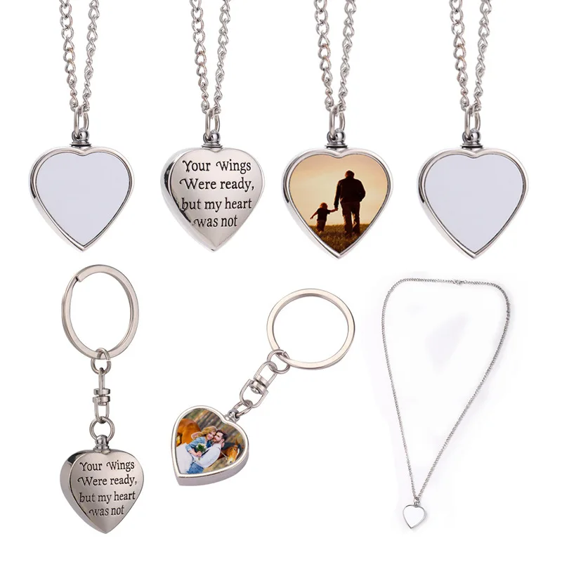 

10pcs/lot Love Heart Pendant Necklace For Women Girls Gift Sublimation Blank Necklaces For Custom Anniversary Birthday Gifts
