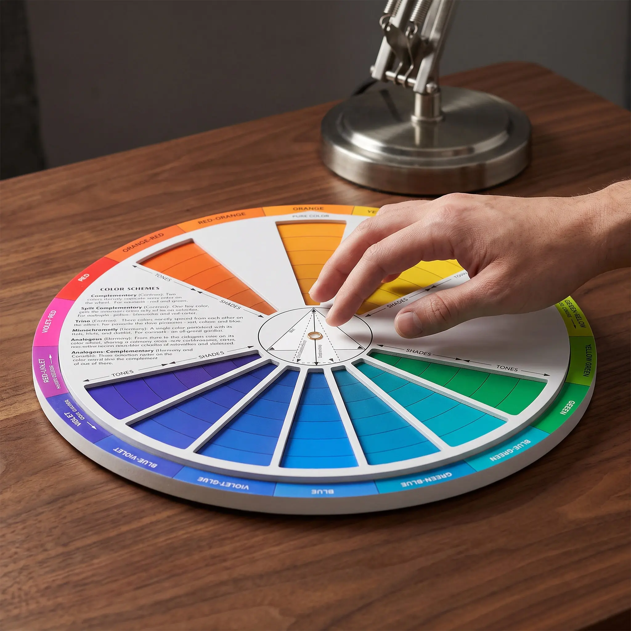 Color Wheel Small Standard 9Inch Painting Drawing Color Mixing Guide Educational Chart Learning Wheel Class Teaching Tool