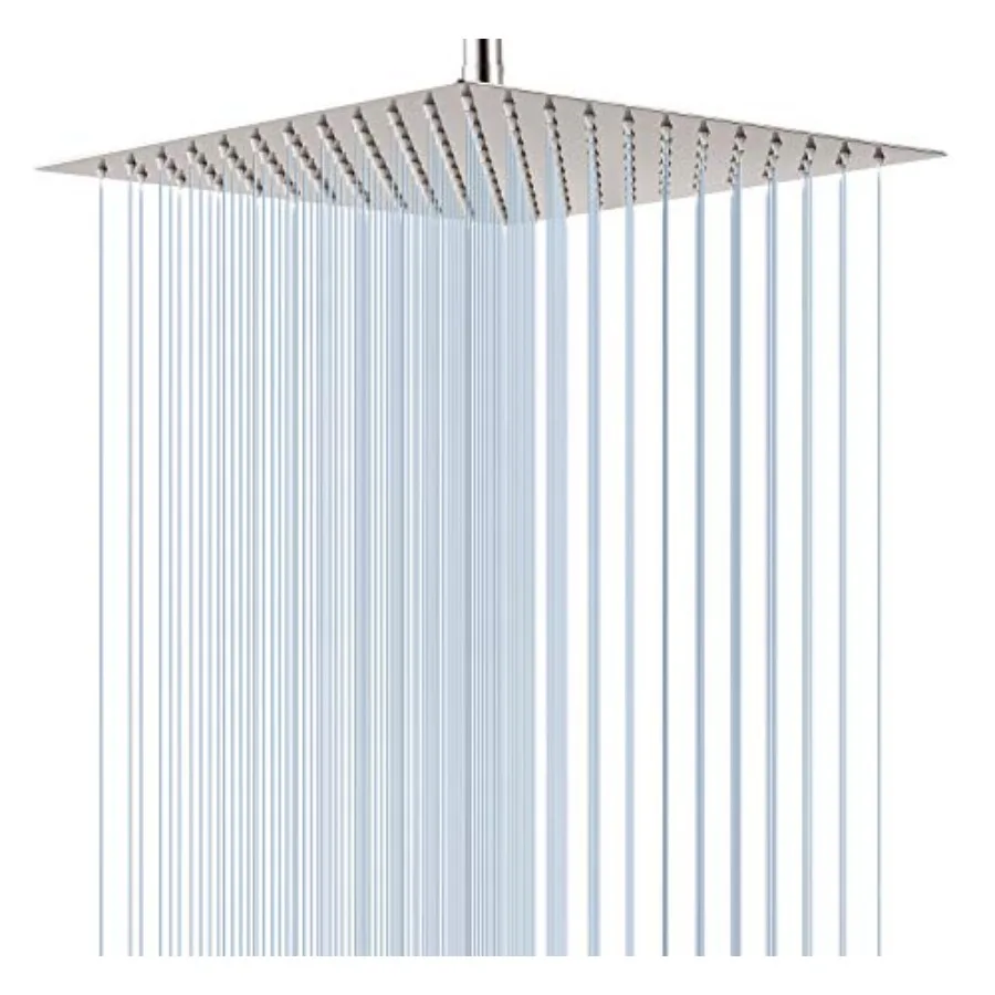 

GGStudy Square16 Inch Square Stainless Steel Shower Head Rainfall Large Shower Head High Pressure