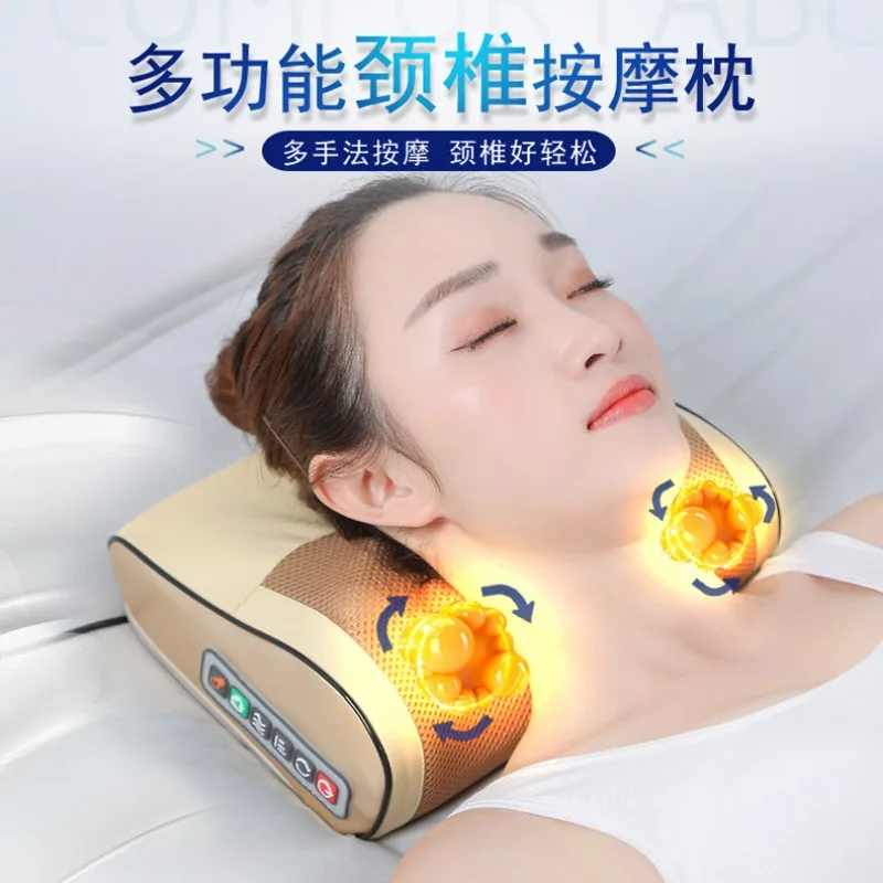 Neck Massager roller Cervical spine Massager Waist Shoulder Back Electric Multifunction Massage Pillow chair Full Body Cushion