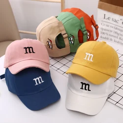 Cotton Baseball Cap For Children Fashion M Letter Embroidered Cute Kids Caps Summer Sunscreen Girls Boy Baby Hat 1-6Y
