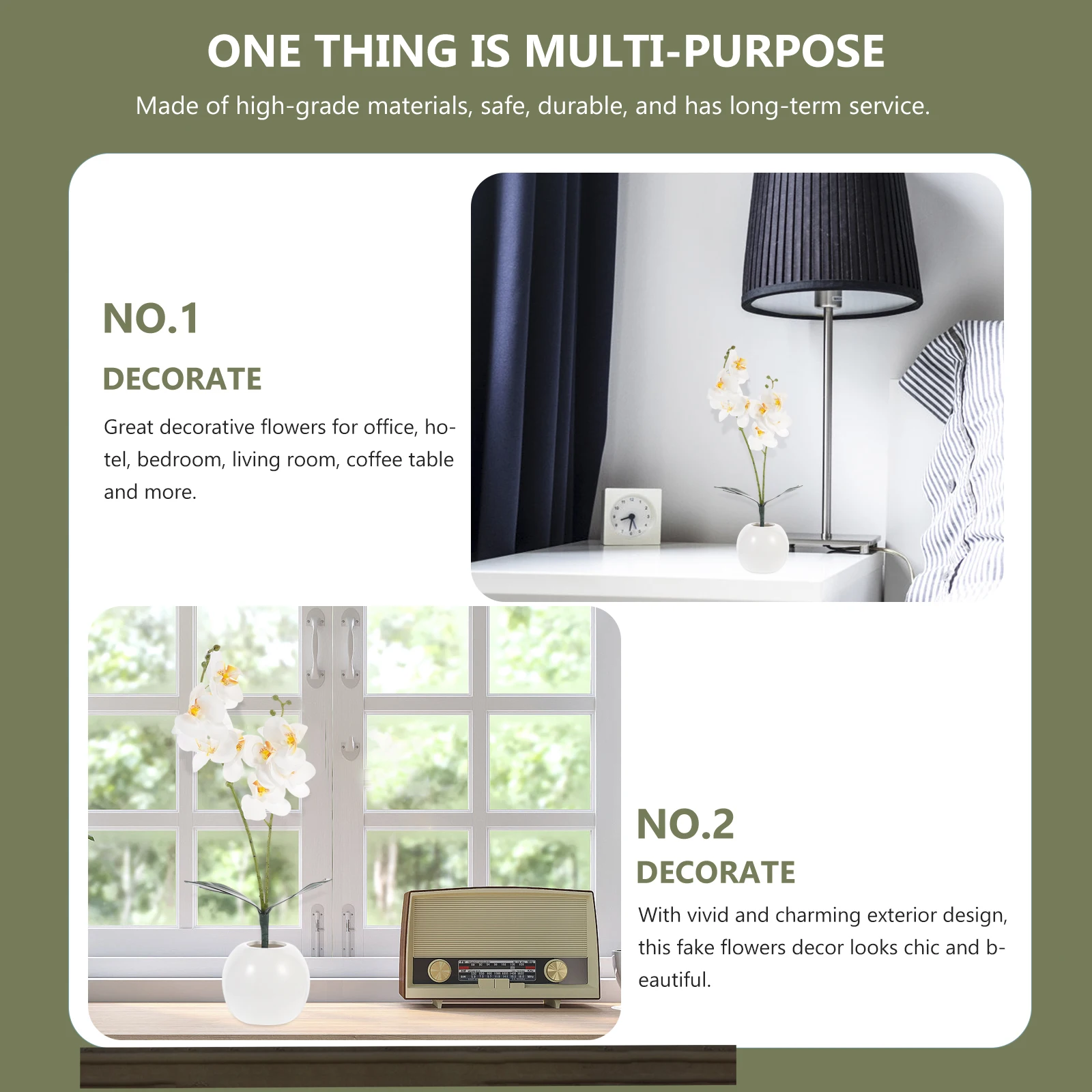 

Simulated Phalaenopsis Decoration Orchid Bonsai Artificial Potted Flowers Plastic Fake in Arrangements Office