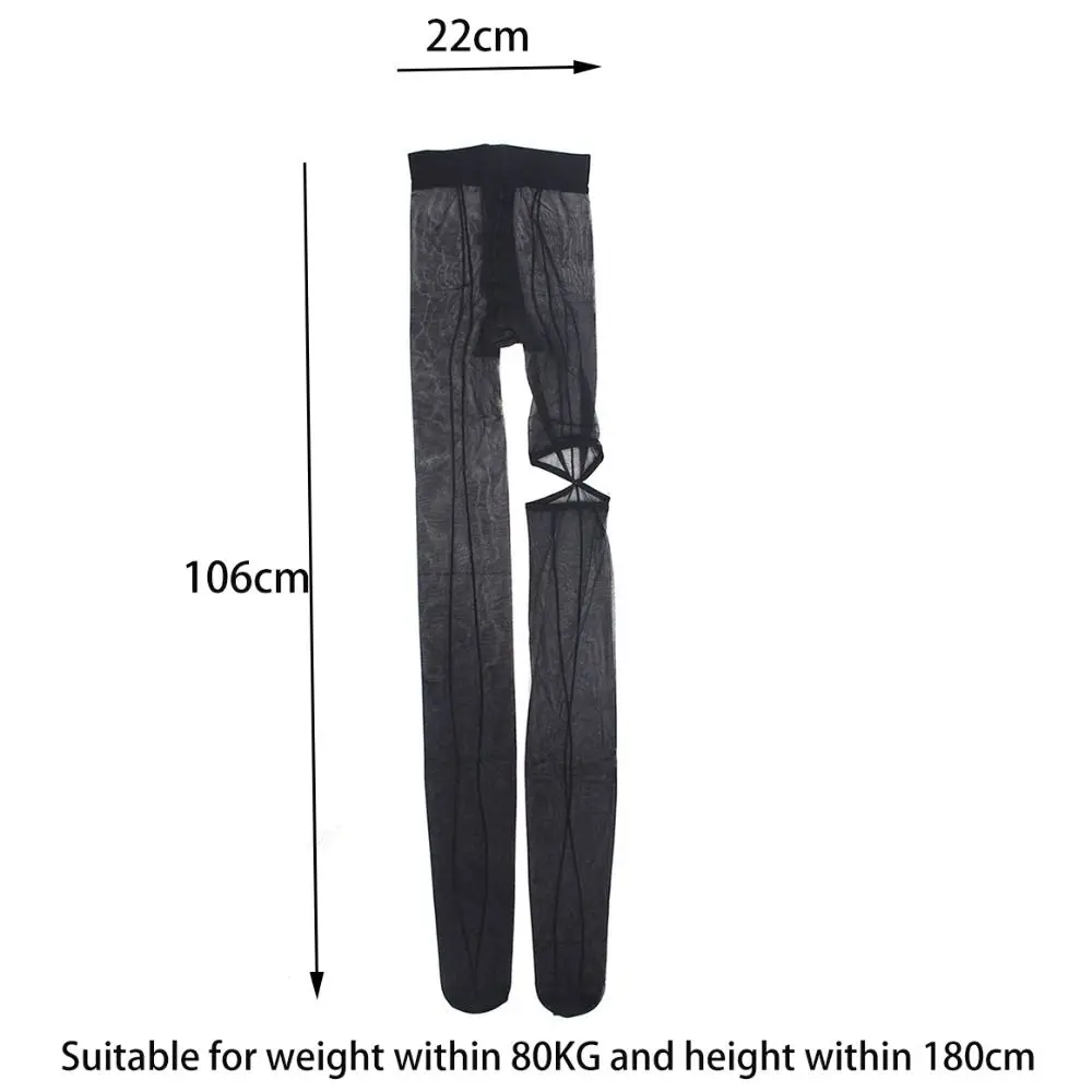 Stoking Wanita Model High Pantyhose Berlubang Asimetris, Legging Transparan Seksi dan Menarik