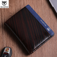 BULLCAPTAIN2022 New Business Leather Men's Wallet Fashion Creative Pattern Wallet Small Mini Clip RFID Wallet Men QB039