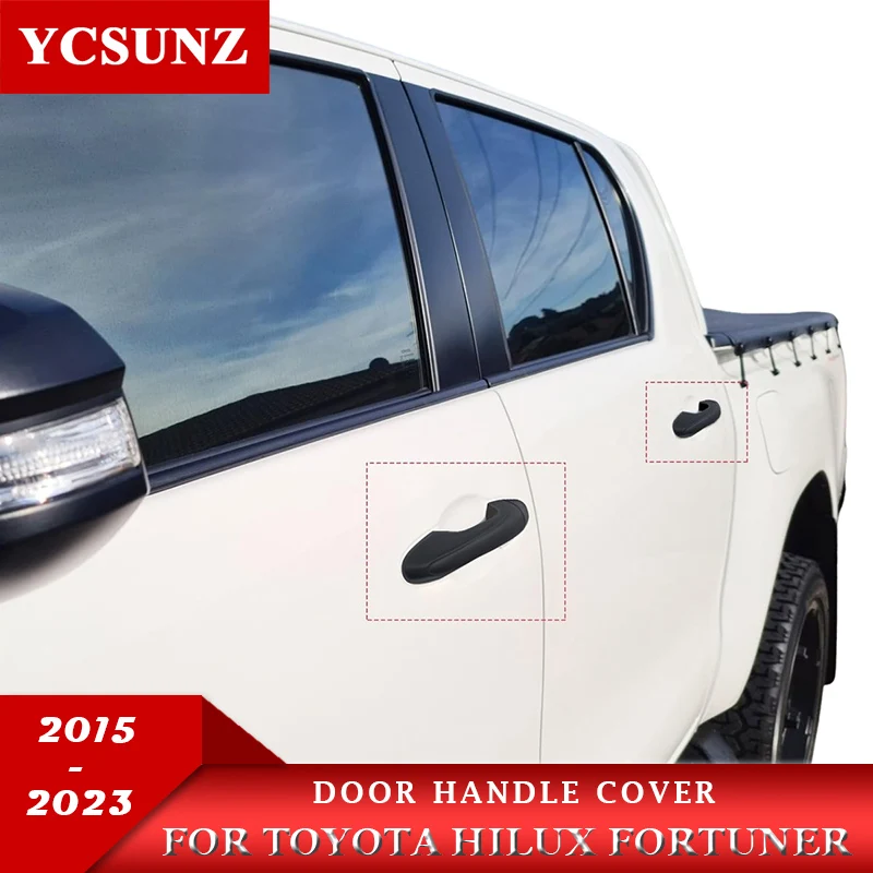 Door Handle Cover Protector For Toyota Hilux Fortuner Sw4 2015 2016 2017 2018 2019 2020 2021 2022 2023 Double Cab Accessories