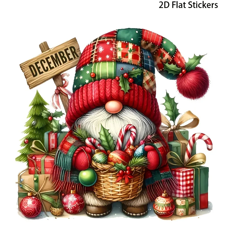 ملصق جنوم مريح لعيد الميلاد في ديسمبر للمركبات الاحتفالية والديكور"، مثالي لأجسام السيارات وأغطية الكمبيوتر المحمول #1