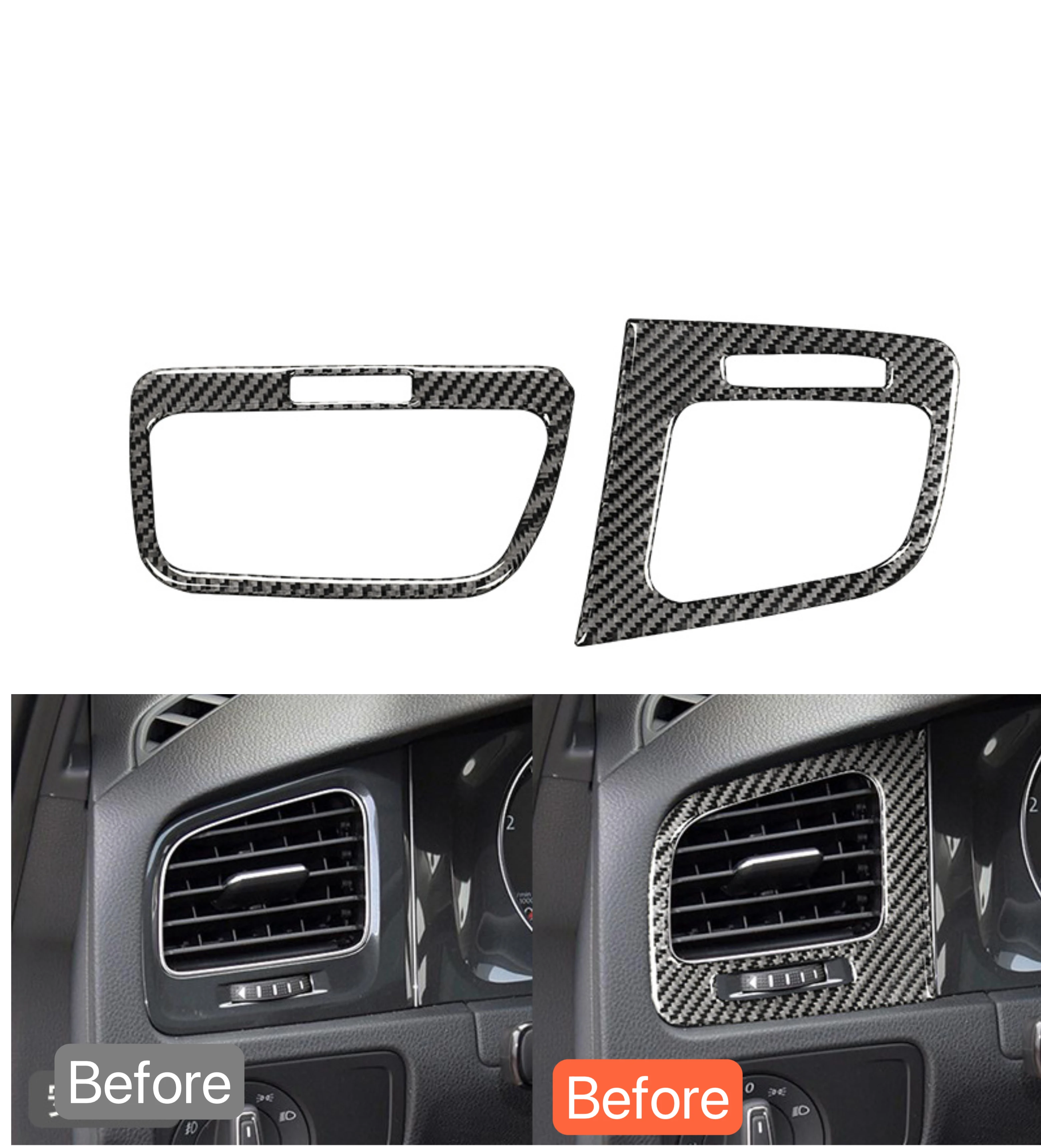 

For Golf 7 Mk7 Decal Car Interior Side Air Vent Outlet Cover Trim Car Carbon Fiber Sticker 2014-2016 2017 2018 2019