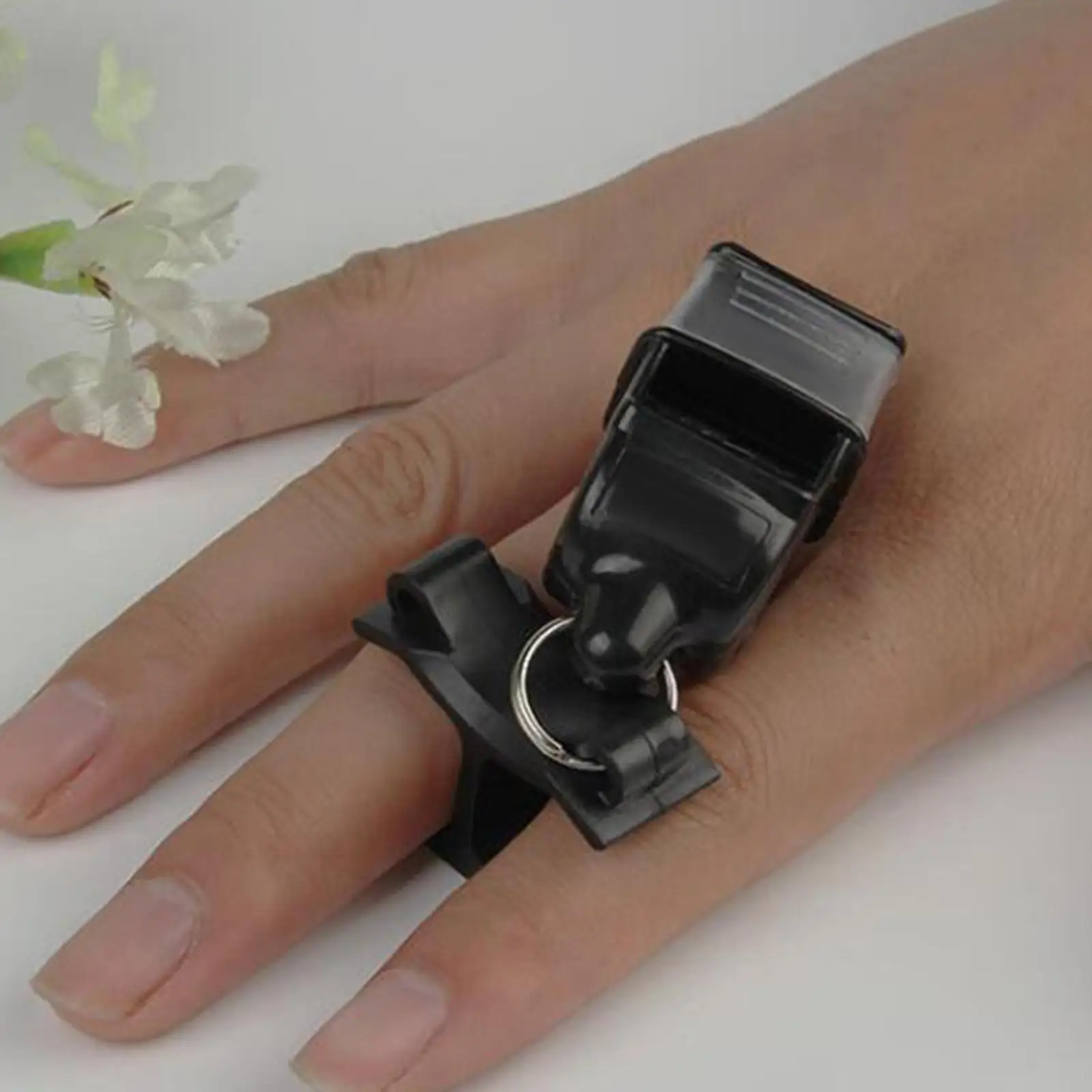 Referee Whistle Finger Grip Holder Black ABS Clamp Accessory for Coaches School Football Game Use