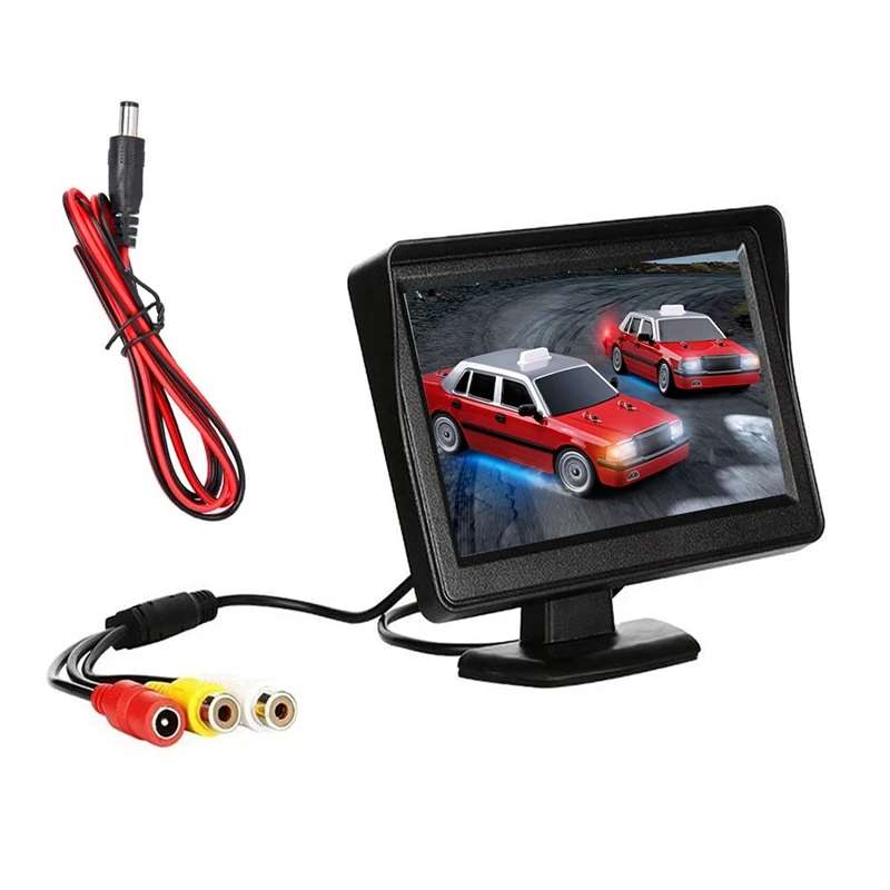 Dc 9V-24V 4.3 Inch Auto Achteruitkijkmonitor Kit Tft Lcd Auto Achteruitkijkcamera Achteruitrijsysteem Monitor Zonder Camera