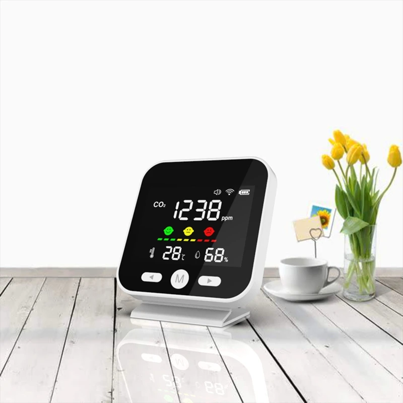 Mini Luchtkwaliteitsmonitor, Temperatuurvochtigheidsmonitor, Co 2 Meter Digitale Kooldioxide Tovage Hcho-Detector