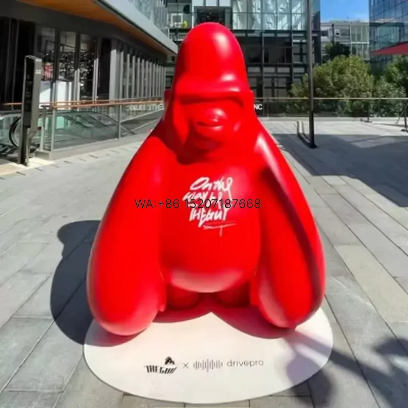Wmwmnu Factory Custom Modern Resin Fiberglass Cartoon Gorilla Statue Sculpture for Outdoor Decoration