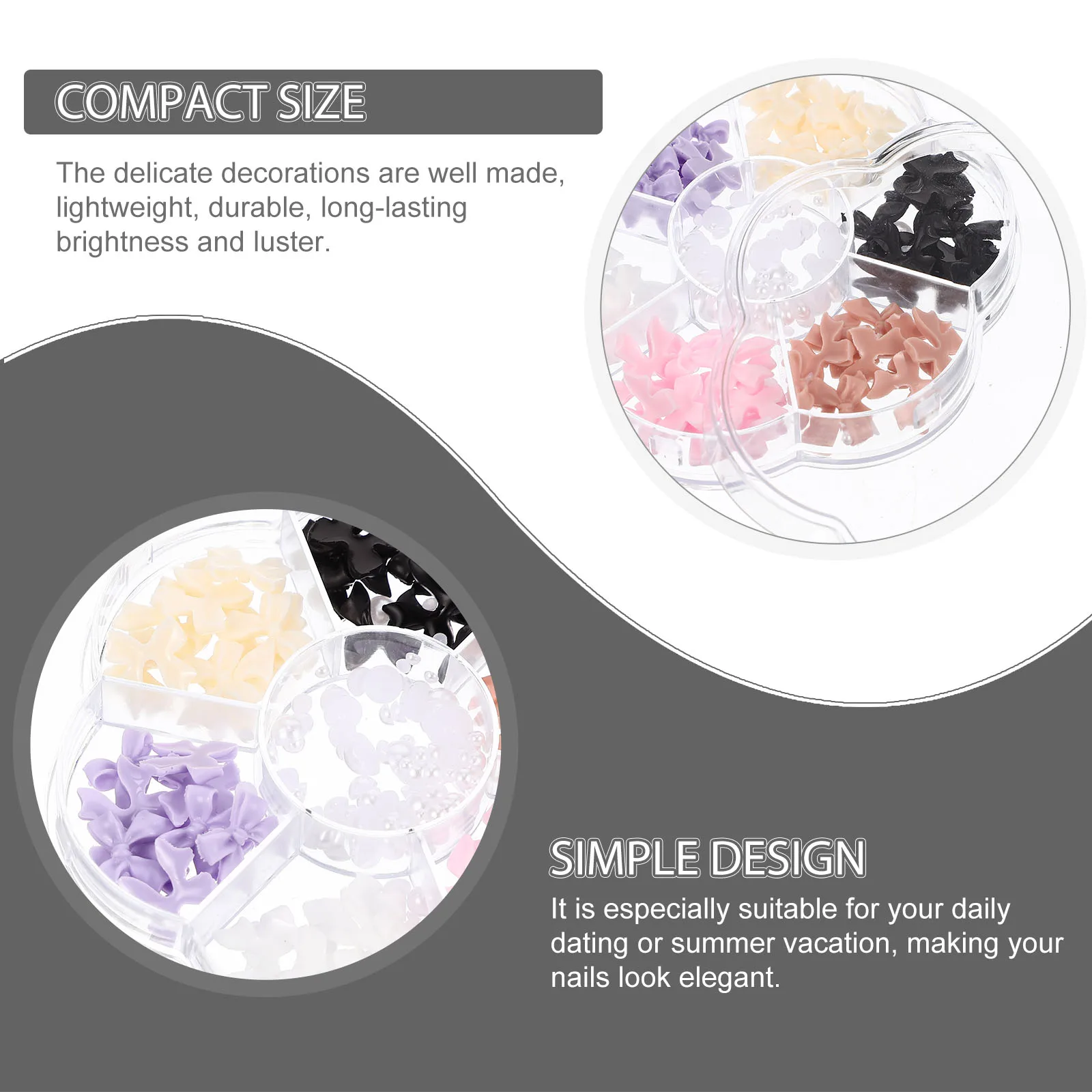 

Nail Art Accessories 3D Resin Decorations Pearl Bowknot Gems for Artificial Natural Nails DIY Supplies