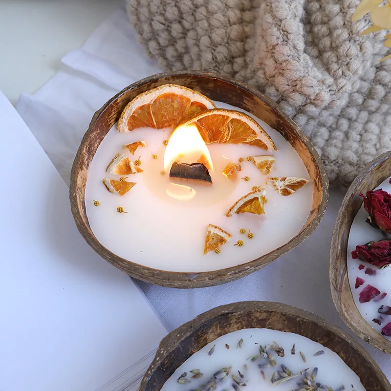 Coconut bowl aromatherapy candle candle watering dried flower candle creative decorative candle souvenir gift - Image 4