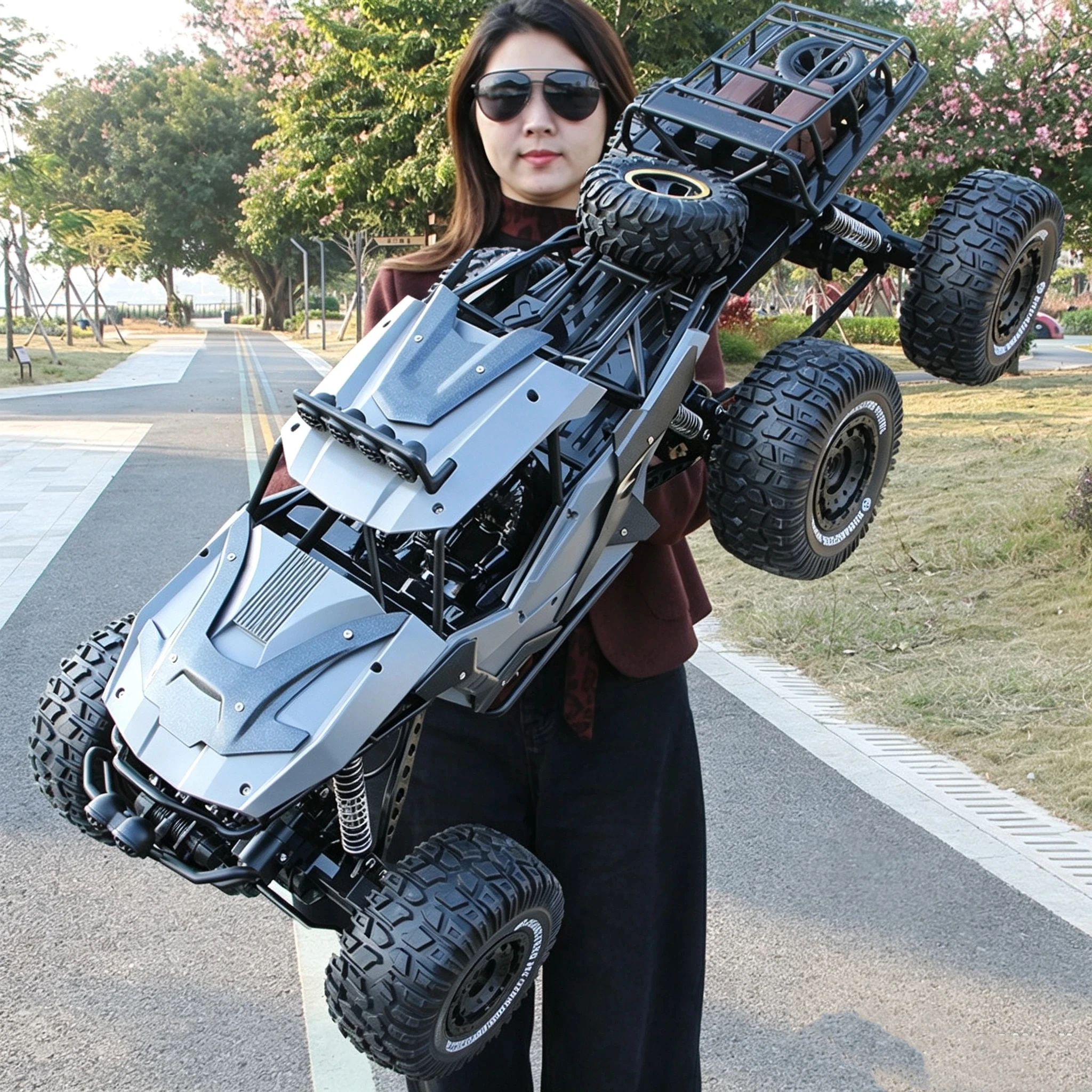 66cm Giant Size Alloy Rc Crawler 4 Wheel Drive Remote Control Off-Road Car 2.4ghz Anti-Collision Electric Hobby Racing Toy