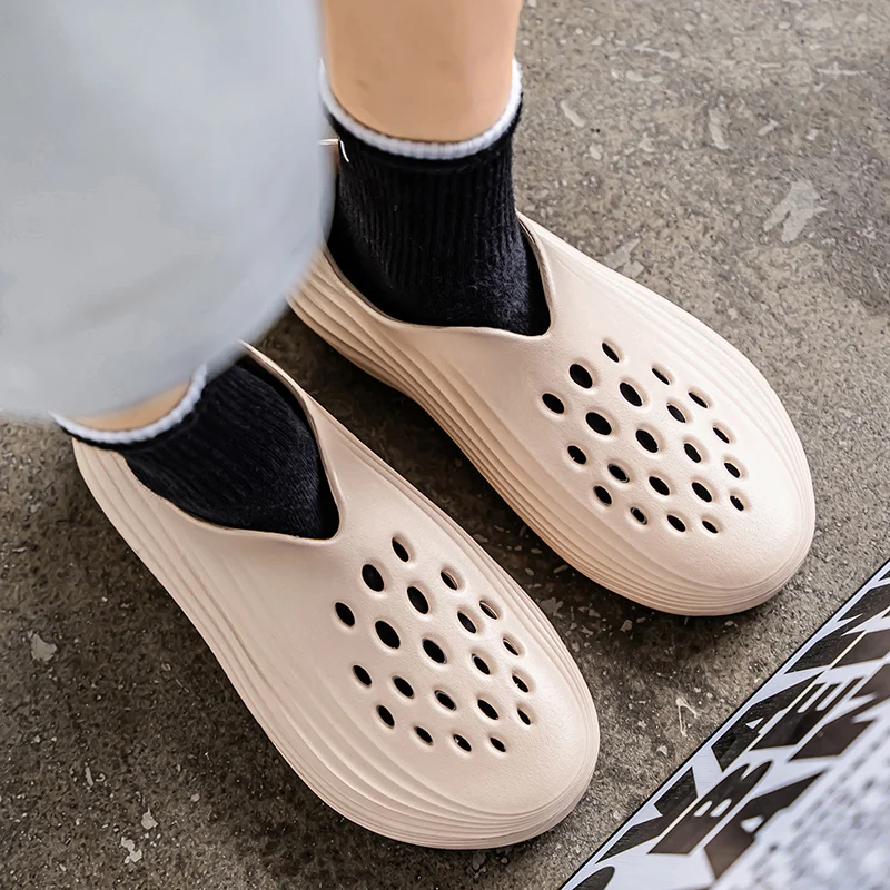 ReactX Rejuven8 Men's Outdoor Sports Sandals Summer New Waterproof Hole Hole Shoes Casual Breathable Thick Bottom EVA Slippers