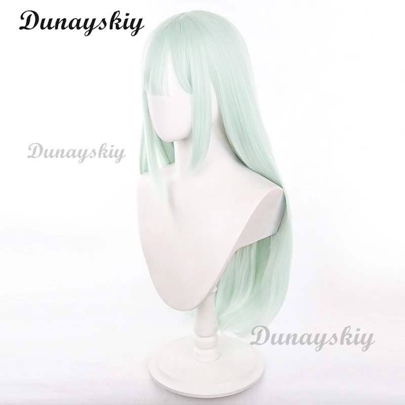 ¡Sueño de BanG! Pelucas de Cosplay de Anime Mutsumi Wakaba, pelucas de 75cm de largo para mujer, pelo sintético resistente al calor verde claro + gorro de peluca