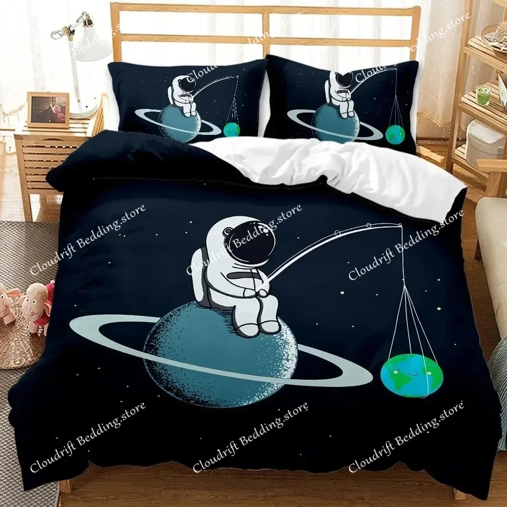

Astronaut Duvet Cover Set, Space Bedding Set For Kids Boys, Sky Galaxy Themed Comforter Cover, Queen King Twin Size Quilt Cover