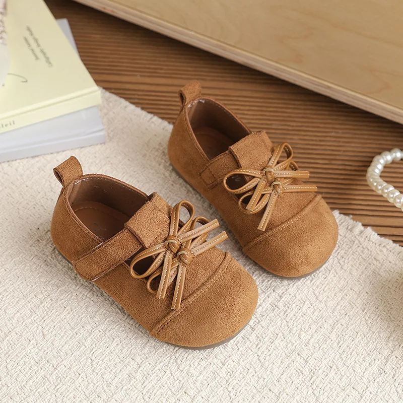 

Retro Versatile Girls' Shoes2026spring New Bow Kids Leather Shoe Simple Lightwe Girls Mary Jane Shoes Non Slip Child Casual Shoe