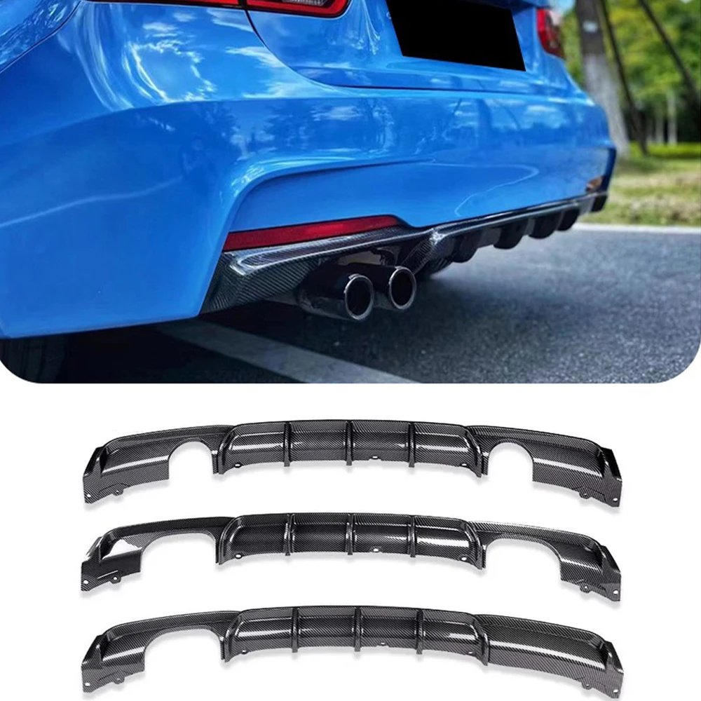 

For BMW 3 Series F30 F31 F35 2012-2019 M Performance Carbon Fiber Rear Bumper Lip Diffuser Glossy Black Diffusor Parts