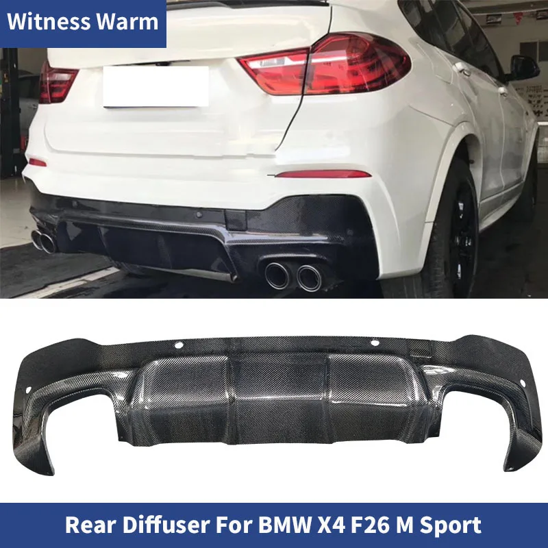 Car Styling Carbon Fiber Rear Diffuser Lip Bumper Spoiler for Bmw F26 X4 M-tech Sport Bumper Package 14-up